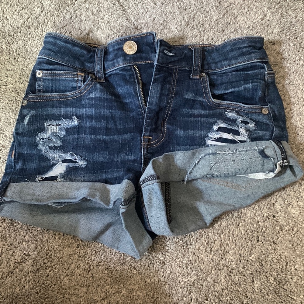 American eagle dark wash shorts